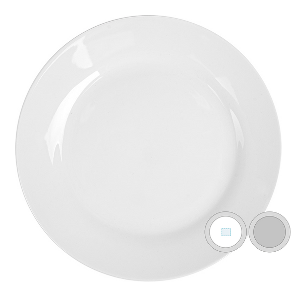 Hvide porcelænstallerkener